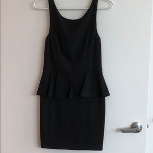 NWT! bebe Black Sleeveless Peplum Dress